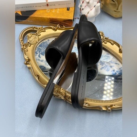 🆕 MARC JACOBS 🧿 NWOB The Snapshot Slide, Black Leather - Sz 37 US 7 - Picture 13 of 15